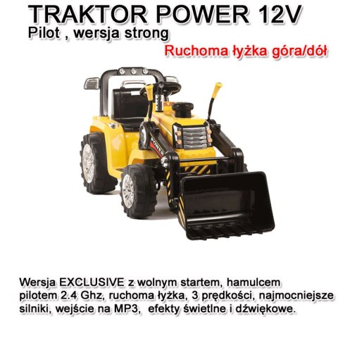 NAJMOCNIEJSZY TRAKTOR Z ŁYŻKĄ I PILOTEM 12V TRZY PRĘDKOŚCI/1005A