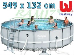 Basen Stelażowy 18FT 549x132cm PowerSteel Pompa Piaskowa BESTWAY