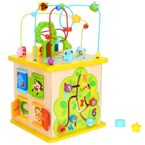 TOOKY TOY Ogromna Kostka Edukacyjna Las Pętla Motoryczna Wbijanka Sorter