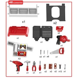 WOOPIE Warsztat Dla Dzieci Zestaw Majsterkowicza Śrubokręt Pila Młotek 45 el.