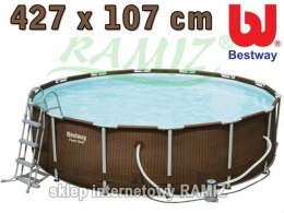 Basen Stelażowy 14FT 427x107cm RATTAN Frame BESTWAY