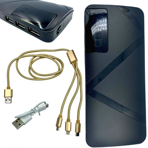 POWERBANK 20000MAH 3XUSB LATARKA GRATIS KABEL 3w1