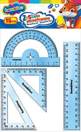 ZESTAW GEOMETRYCZNY BAMBINO 4 ELEMENTY LINIJKA