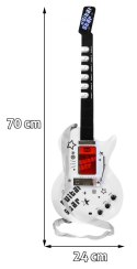 Gitara Elektryczna Stojak Mikrofon Biała