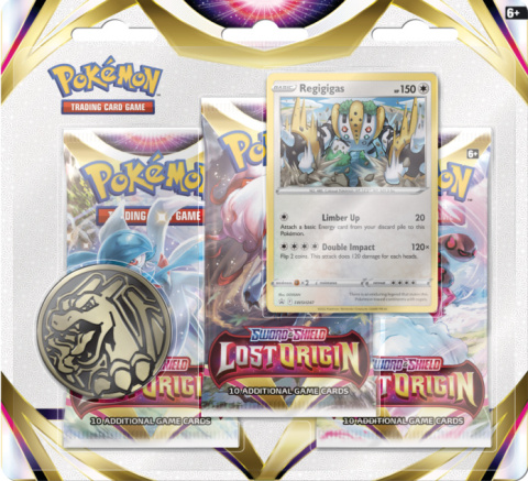 POKEMON TCG LOST ORIGIN 3PACK BLISTER REGIGAS ORYGINALNE KARTY