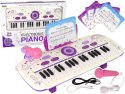 Elektryczne Pianino Keyboard Dla Dzieci Różowy Nuty USB MP3