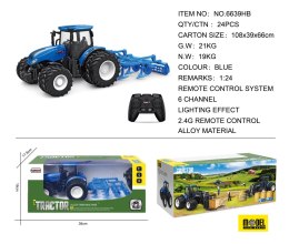 Traktor Niebieski R/C Z Pługiem