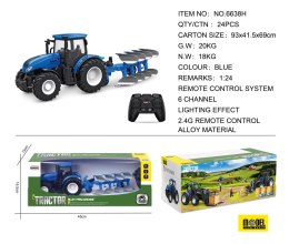 Traktor Niebieski R/C Z Pługiem