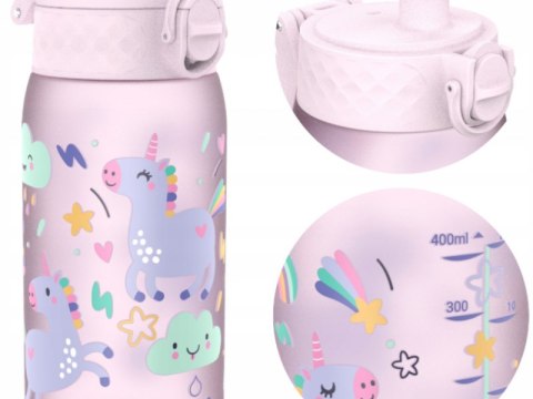 Butelka ION8 400ml - unicorn jasny różowy