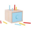 Tooky Toy Drewniana Kostka Edukacyjna Szuflada Pudełko Montessori Sorter Nauka Kolorów 4w1