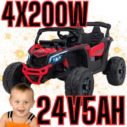 Buggy Maverick ATV CAN-AM na akumulator 4x200W 24V 5Ah CA-003 Czerwony