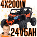 Buggy Maverick ATV CAN-AM na akumulator 4x200W 24V 5Ah CA-003 Pomarańczowy