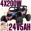 Buggy Maverick ATV CAN-AM na akumulator 4x200W 24V 5Ah CA-003 Różowy