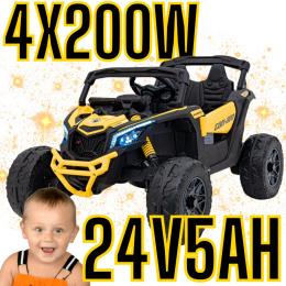 Buggy Maverick ATV CAN-AM na akumulator 4x200W 24V 5Ah Żółty