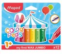 Kredki świecowe dla malucha pierwsze kredki Jumbo Colorpeps 12 kolorów Maped