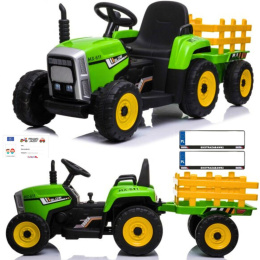 Traktor na akumulator z Przyczepą BLOW Zielony Miękkie koła + Pilot