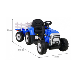 Traktor na akumulator z Przyczepą BLOW Niebieski Miękkie koła + Pilot