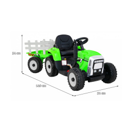 Traktor na akumulator z Przyczepą BLOW Zielony Miękkie koła + Pilot