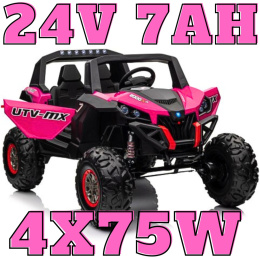 Buggy UTV-MX 2000N na akumulator Różowy 24V 4x75W XMX603B