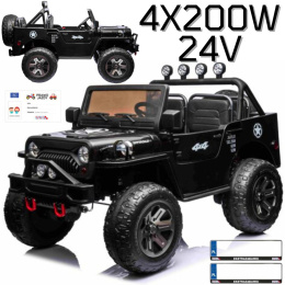 Jeep Retro Wojskowy POWER 4x200W 24V na akumulator 3-osobowy