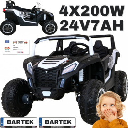 Auto Buggy A032 ATV Racing 4x200W 24V7Ah 4x4 na akumulator Biały