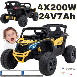 Buggy Maverick ATV CAN-AM na akumulator 4x200W 24V 7Ah Żółty