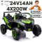 Mega Buggy A032 ATV Racing 24v 14AH 4x200W na akumulator Zielony