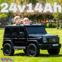 Mercedes Benz G63 AMG XXL STRONG na akumulator MP4 Czarny 4X200W 24V14Ah