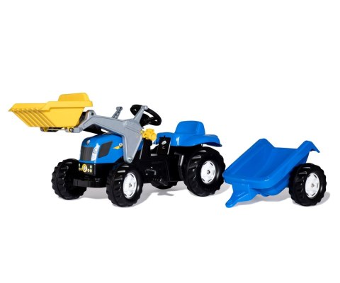 Rolly Toys 023929 Traktor Rolly Kid New Holland Agriculture z łyżka i przyczepą