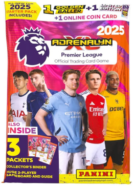 ALBUM KOLEKCJONERA FIFA PREMIER LEAGUE 2025 KARTY SASZETKI ZESTAW STARTOWY KLASER ADRENALYN XL PANINI