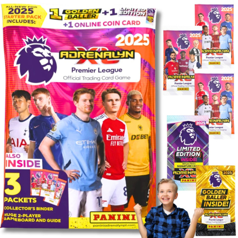 ALBUM KOLEKCJONERA FIFA PREMIER LEAGUE 2025 KARTY SASZETKI ZESTAW STARTOWY KLASER ADRENALYN XL PANINI