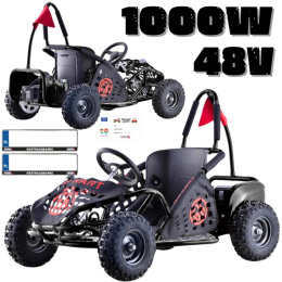 Buggy Kart Fast Dragon na akumulator 48V 1000W Czarny