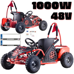 Buggy Kart Fast Dragon na akumulator 48V 1000W Czerwony