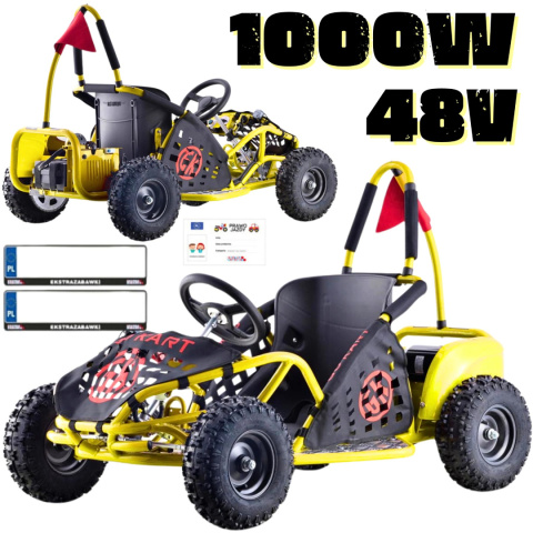 Buggy Kart Fast Dragon na akumulator 48V 1000W Żółty