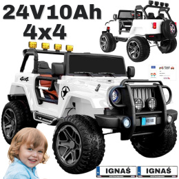 Auto na akumulator Monster Jeep WXE1688 24V 10Ah 4x4 Biały