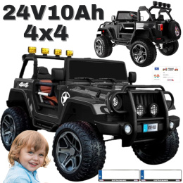 Auto na akumulator Monster Jeep WXE1688 24V 10Ah 4x4 Czarny