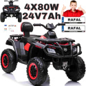 Quad na akumulator XT-SPEED 4x4 Czerwony 4x80W 24V7Ah