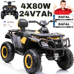 Quad na akumulator XT-SPEED 4x4 Żółty 4x80W 24V7Ah