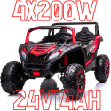 Mega Buggy A032 ATV Racing 24V 14AH 4x200W na akumulator Czerwony