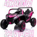 Mega Buggy A032 ATV Racing 24V 14AH 4x200W na akumulator Różowy