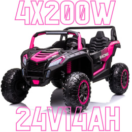 Mega Buggy A032 ATV Racing 24v 14AH 4x200W na akumulator Różowy