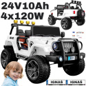 Auto na akumulator Monster Jeep WXE1688 24V 10Ah 4x4 Biały