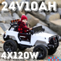 Auto na akumulator Monster Jeep WXE1688 24V 10Ah 4x4 Biały