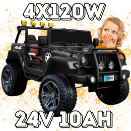 Auto na akumulator Monster Jeep WXE1688 24V 10Ah 4x4 Czarny