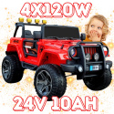 Auto na akumulator Monster Jeep WXE1688 24V 10Ah 4x4 Czerwony