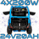 Buggy na akumulator Maverick 4x4 CAN-AM RR Turbo RR CA-001 4x200W 24V20AH Niebieski Panel SPORT