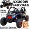 Buggy na akumulator Maverick 4x4 CAN-AM RR Turbo RR 4x200W 24V20AH Czarny Panel SPORT