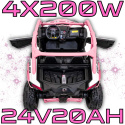 Buggy na akumulator Maverick CAN-AM RR Turbo RR CA-001 4x200W 24V20AH Różowy Panel SPORT