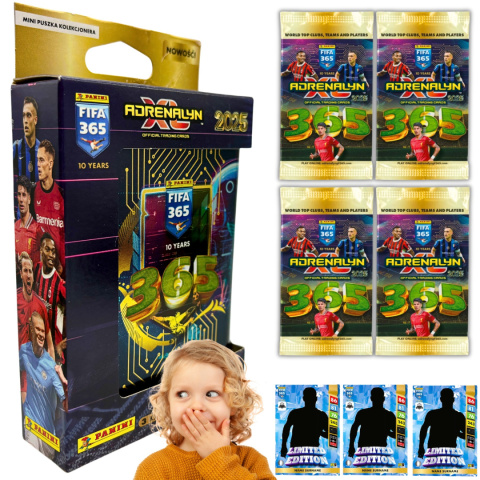 MINI PUSZKA KOLEKCJONERA FIFA 365 ADRENALYN XL KARTY PIŁKARSKIE SASZETKI PANINI