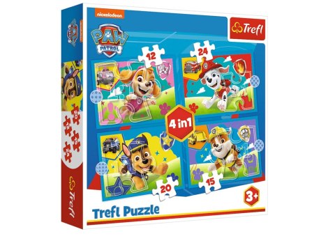 Puzzle 4w1 Psi Patrol Biegnące Pieski Trefl 34628